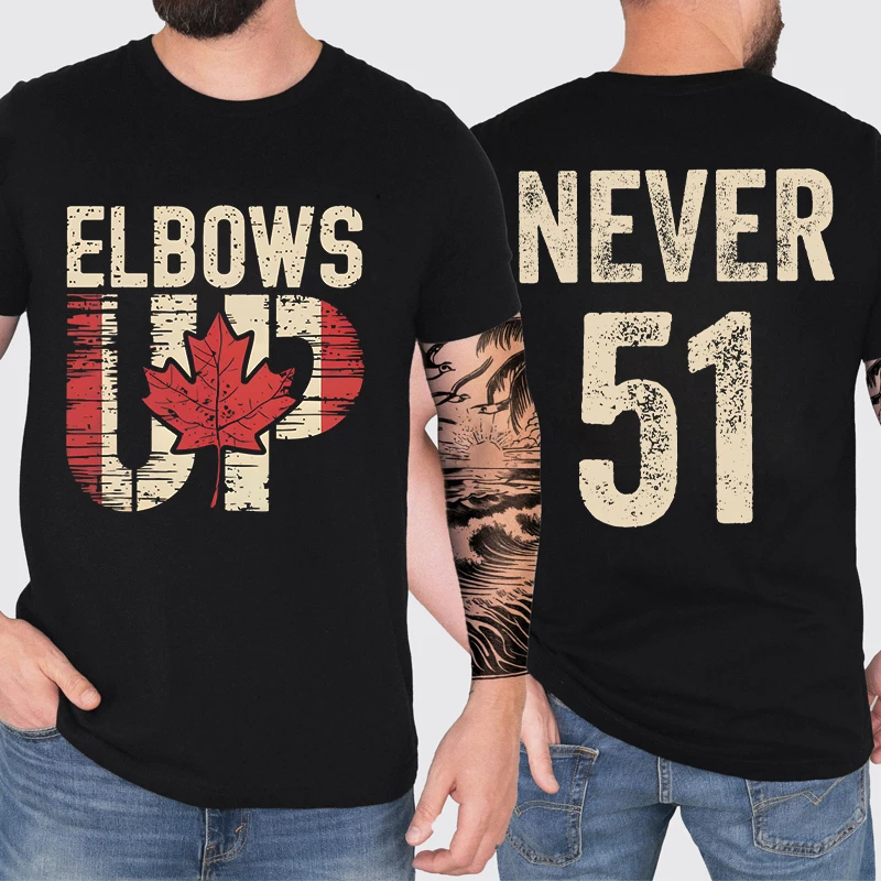 Summer Clothing Canada - Retro Elbows Up Canada Print T-shirts
