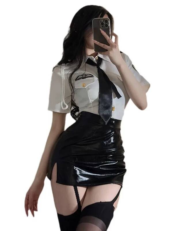 Summer Clothing Capsule - Sexy Flight Attendant Clothes Turn-down Collar