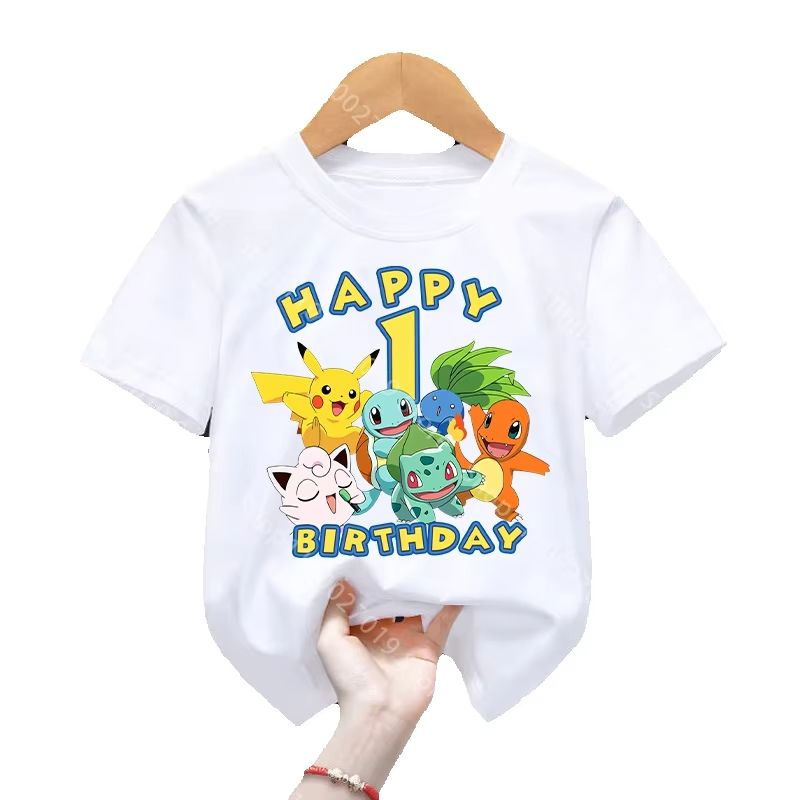 Summer Edit Clothing - Happy Birthday T Shirt Cartoon Pikachus