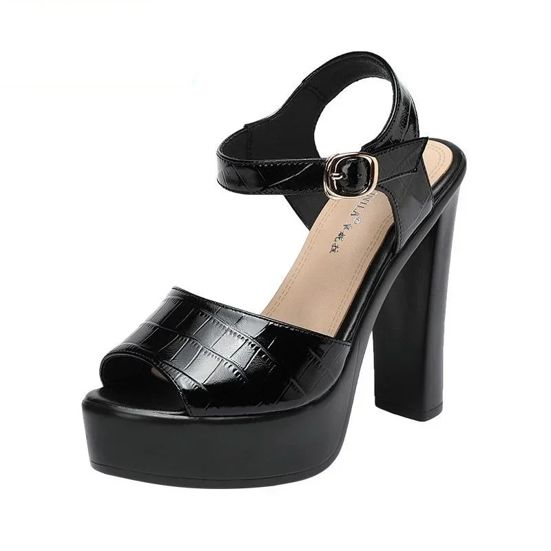 Summer Clothing On Sale - 10cm 13cm Fashion Genuine Leather Sandals