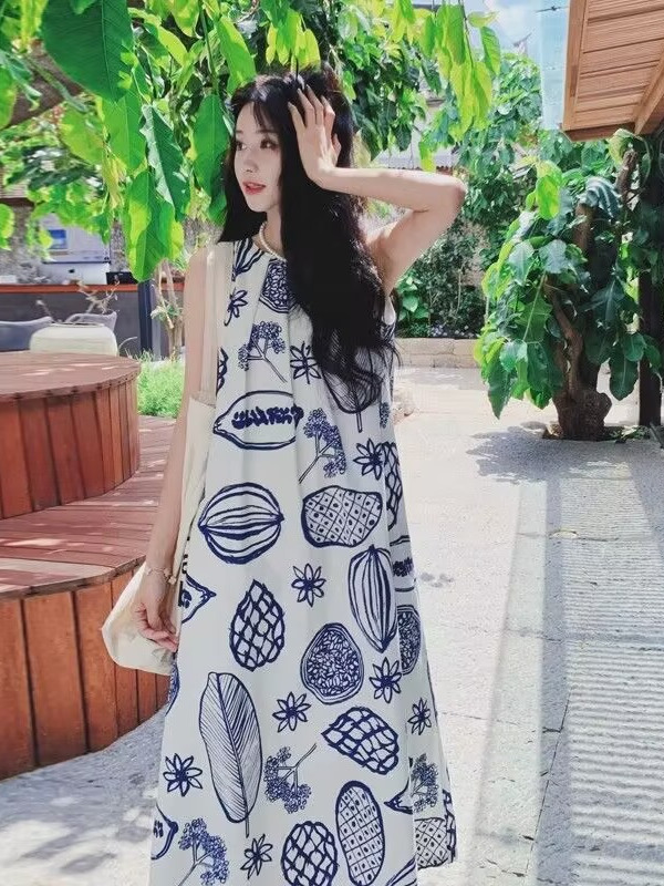 Summer Loose A-Line Vest Dress - Summer Clothing Tagline ulasan dan harga