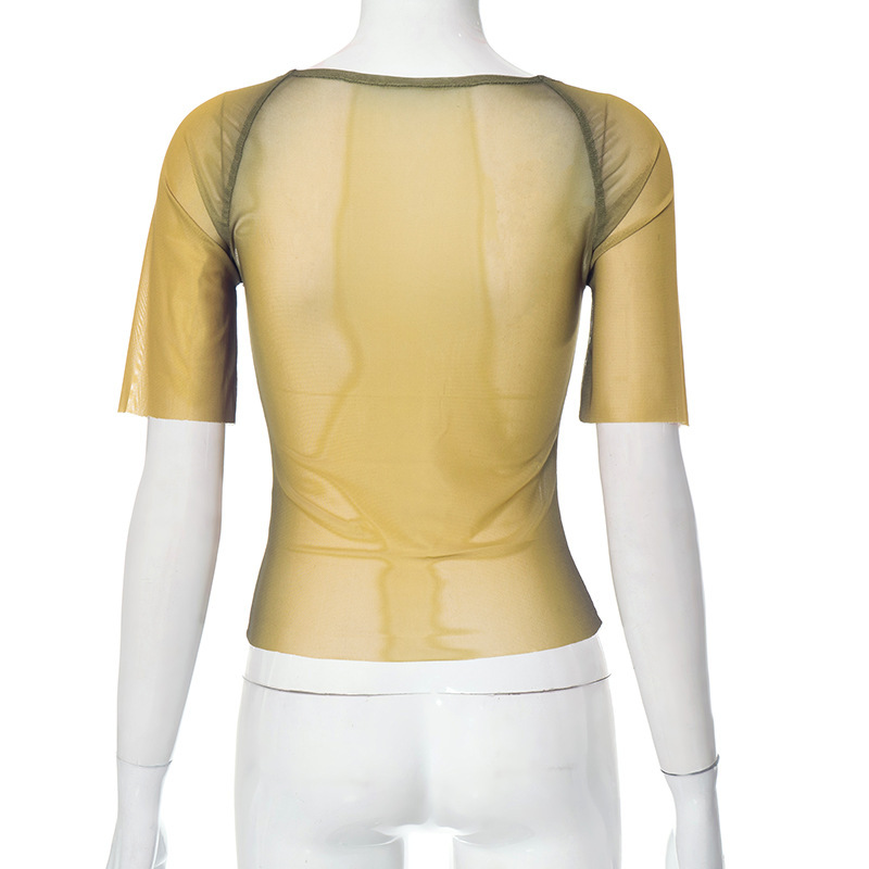 Y2K Letter Print Top See Throu - Summer De Clothing ulasan dan harga