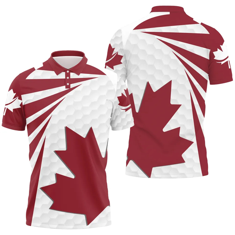Maple Leaf Flag Polo Shirt For - Summer Clothing Canada ulasan dan harga