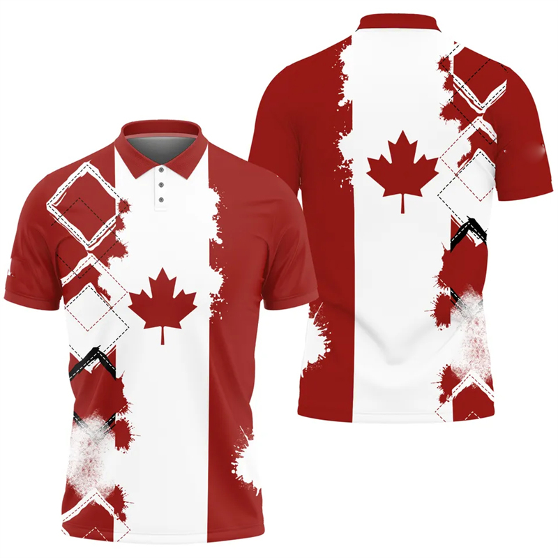 Maple Leaf Flag Polo Shirt For - Summer Clothing Canada ulasan dan harga