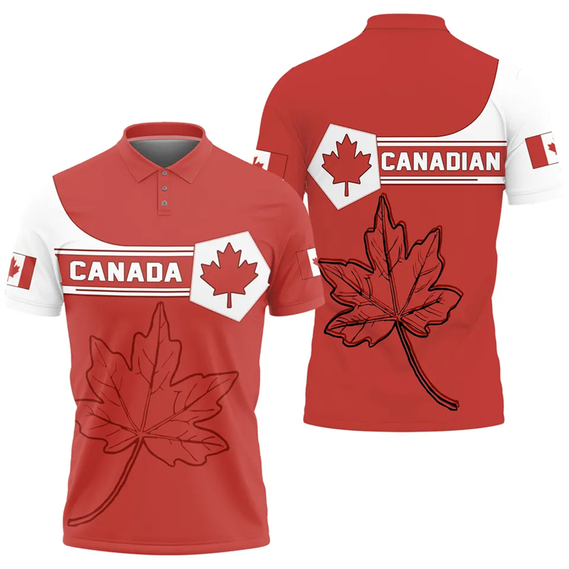 Maple Leaf Flag Polo Shirt For - Summer Clothing Canada ulasan dan harga
