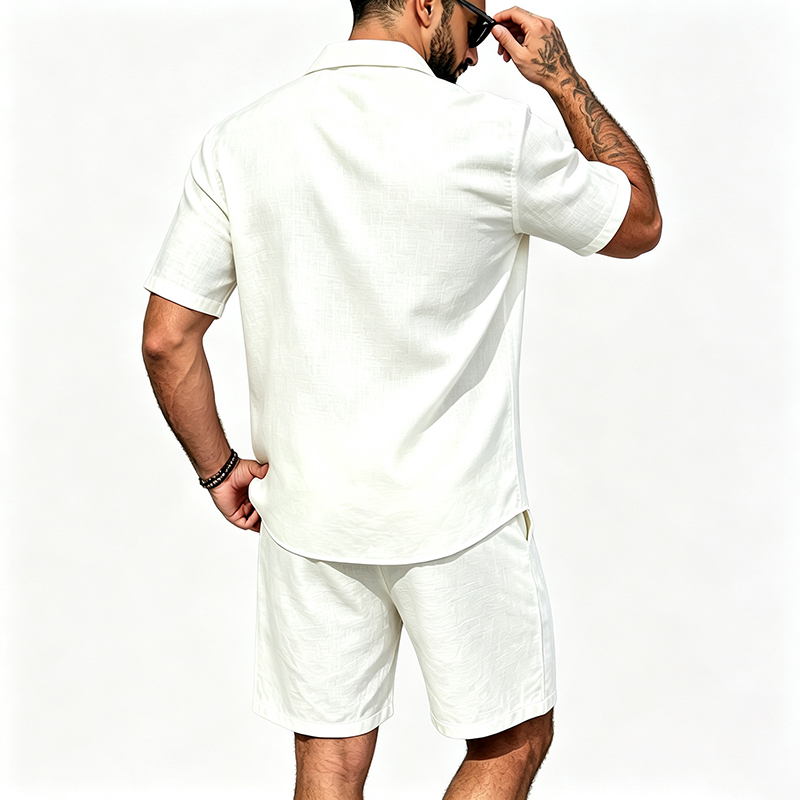 Men Linen Two Piece Outfit Sho - Summer Clothing Outfits ulasan dan harga