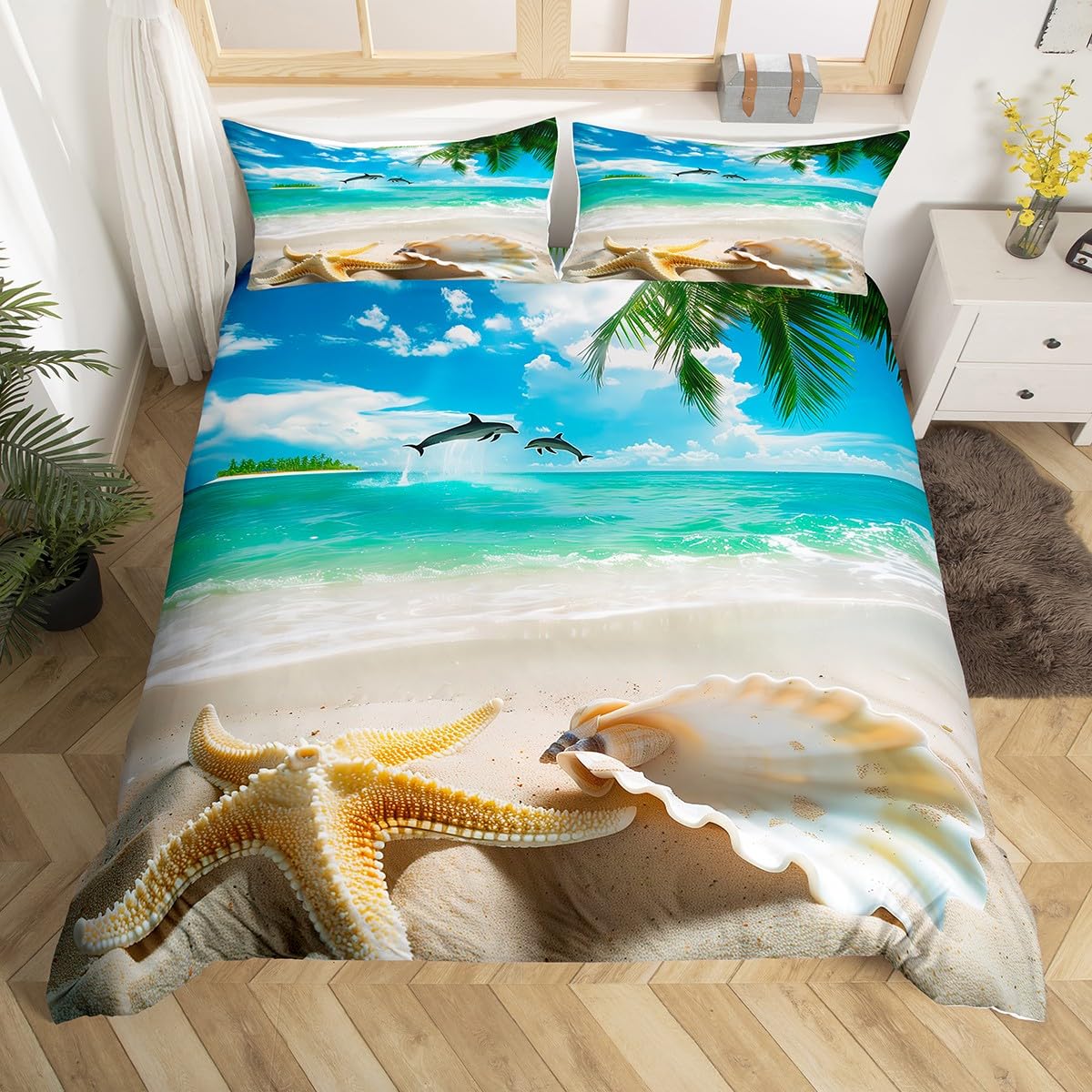 Beach Comforter Cover, Coastal - Summer Quilt ulasan dan harga