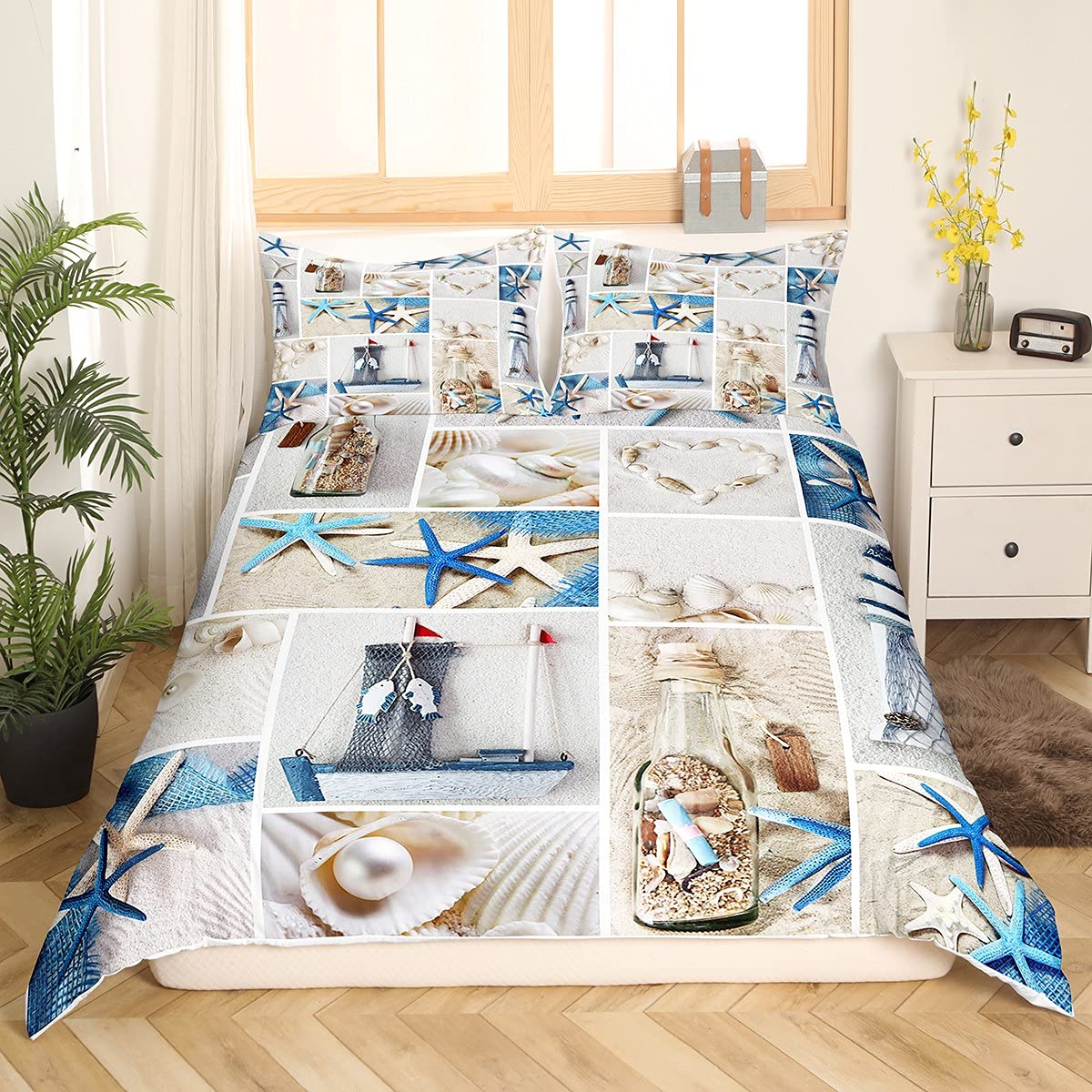 Beach Comforter Cover, Coastal - Summer Quilt ulasan dan harga