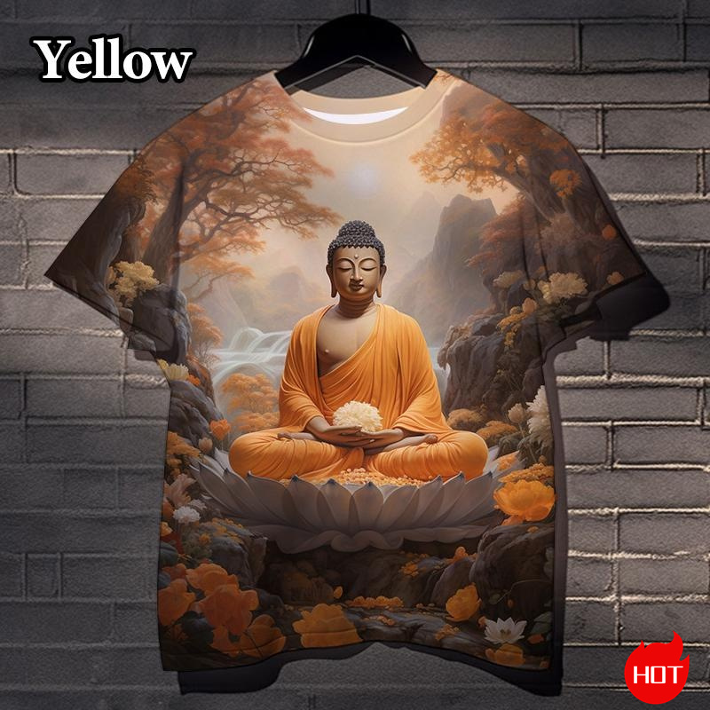 Harajuku 3D Print Buddha Sakya - Summer Clothing India ulasan dan harga