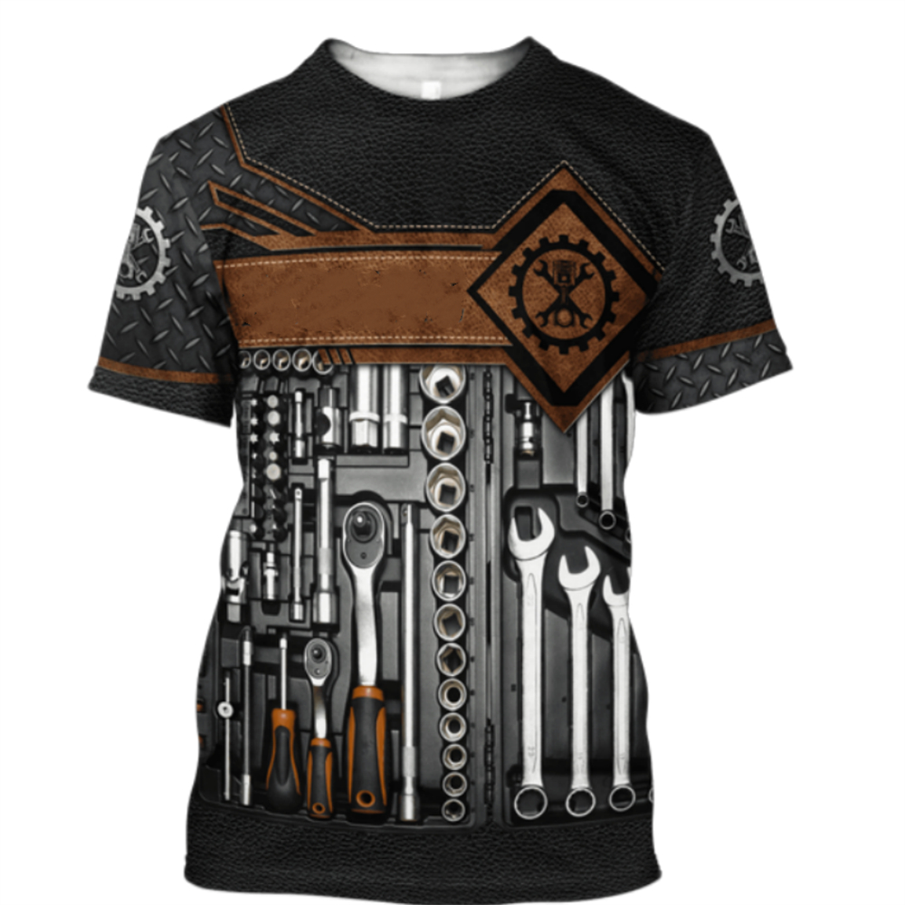 Vintage T-Shirt Mechanic 3D Pr - Summer Clothing Names ulasan dan harga