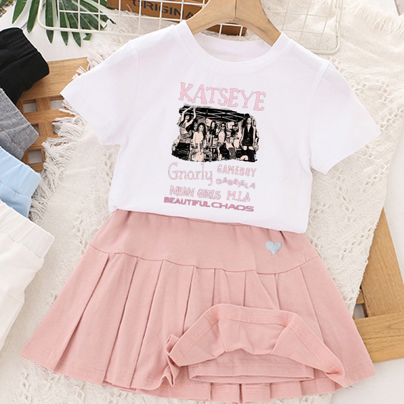Kpop K-KATSEYE T-shirt+short S - Summer Clothing Gifts ulasan dan harga