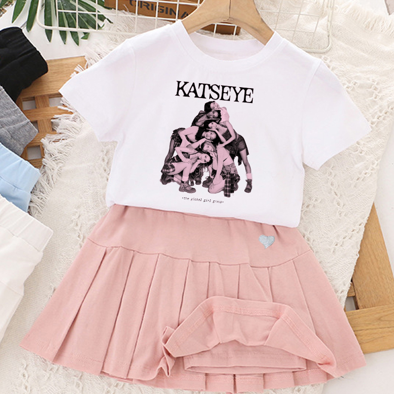 Kpop K-KATSEYE T-shirt+short S - Summer Clothing Gifts ulasan dan harga