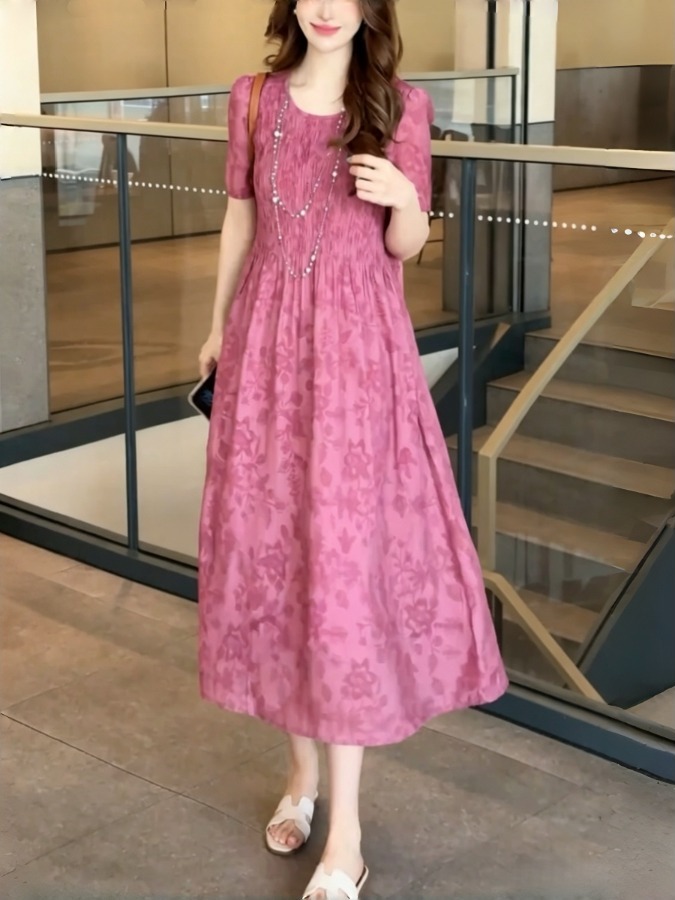 Elegant A-Line Dress Monogram  - Summer Clothing Tagline ulasan dan harga