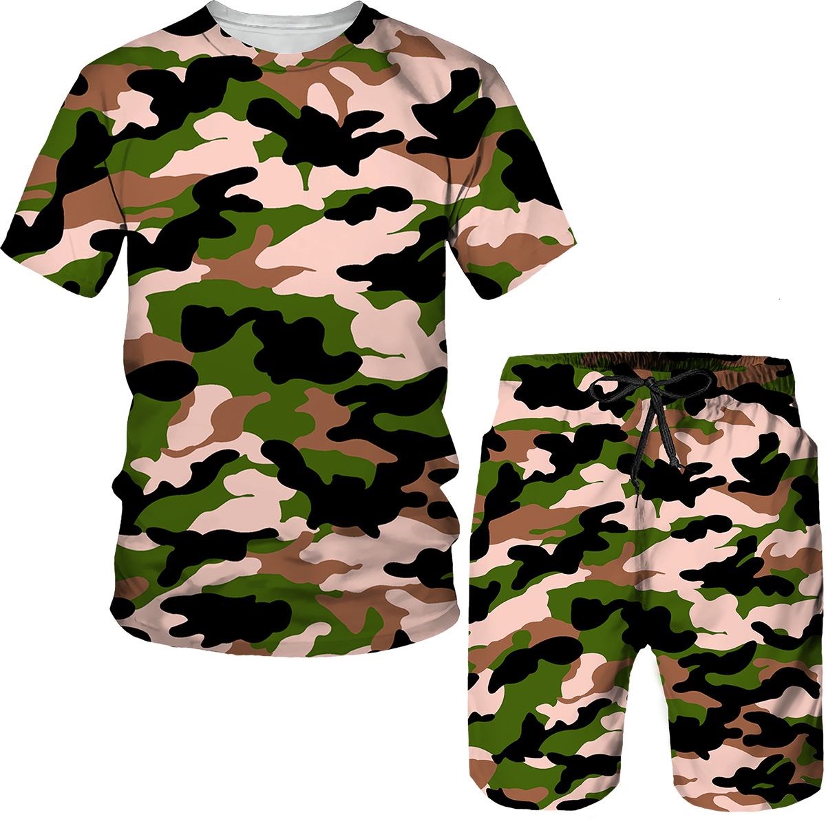Camouflage Men's Suits Camo 3D - Summer Clothing Outfits ulasan dan harga