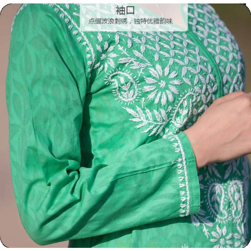 Women's Embroidered Kurti Indi - Summer Clothing India ulasan dan harga