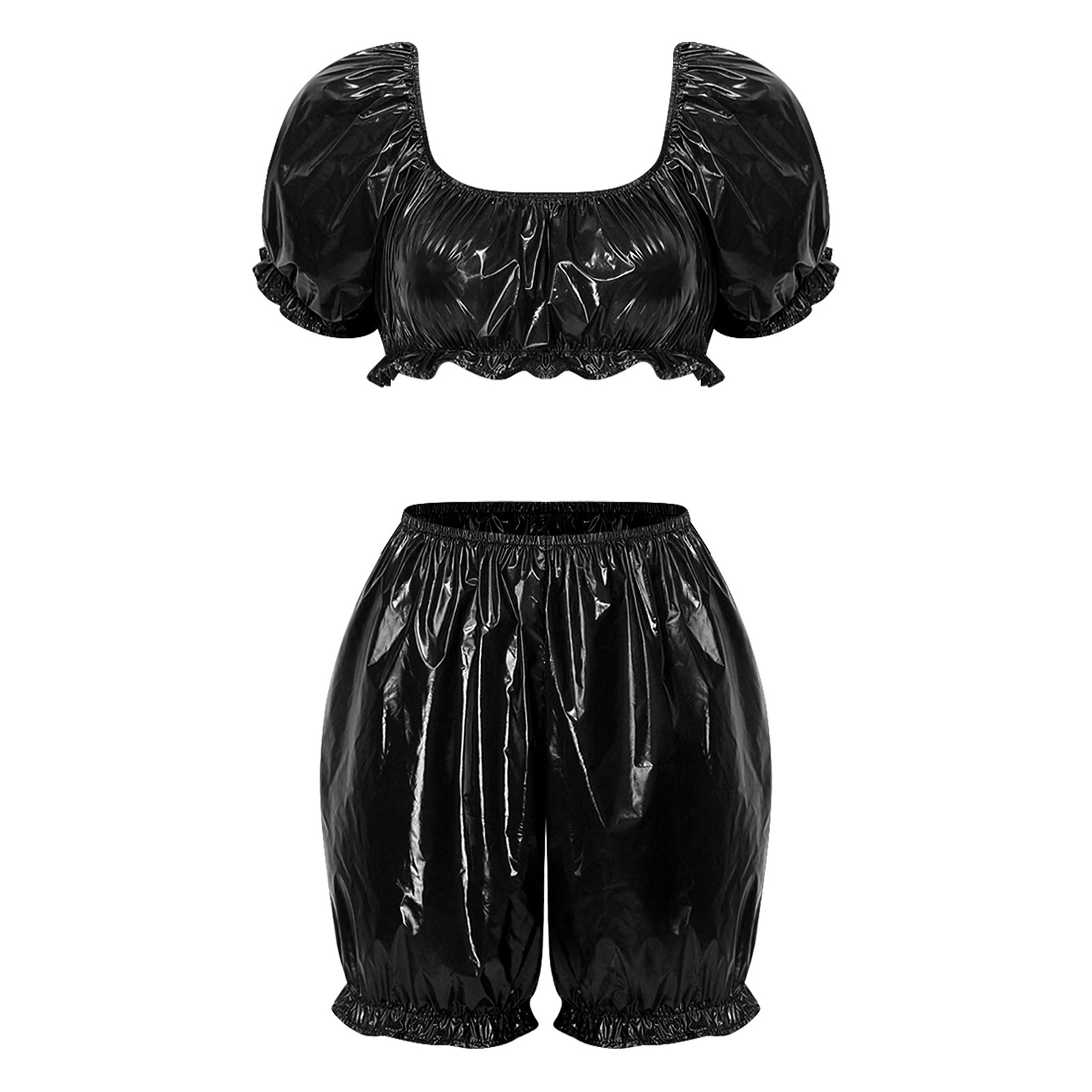 Womens Wet Look PU Leather Clu - Summer Clothing Outfits ulasan dan harga