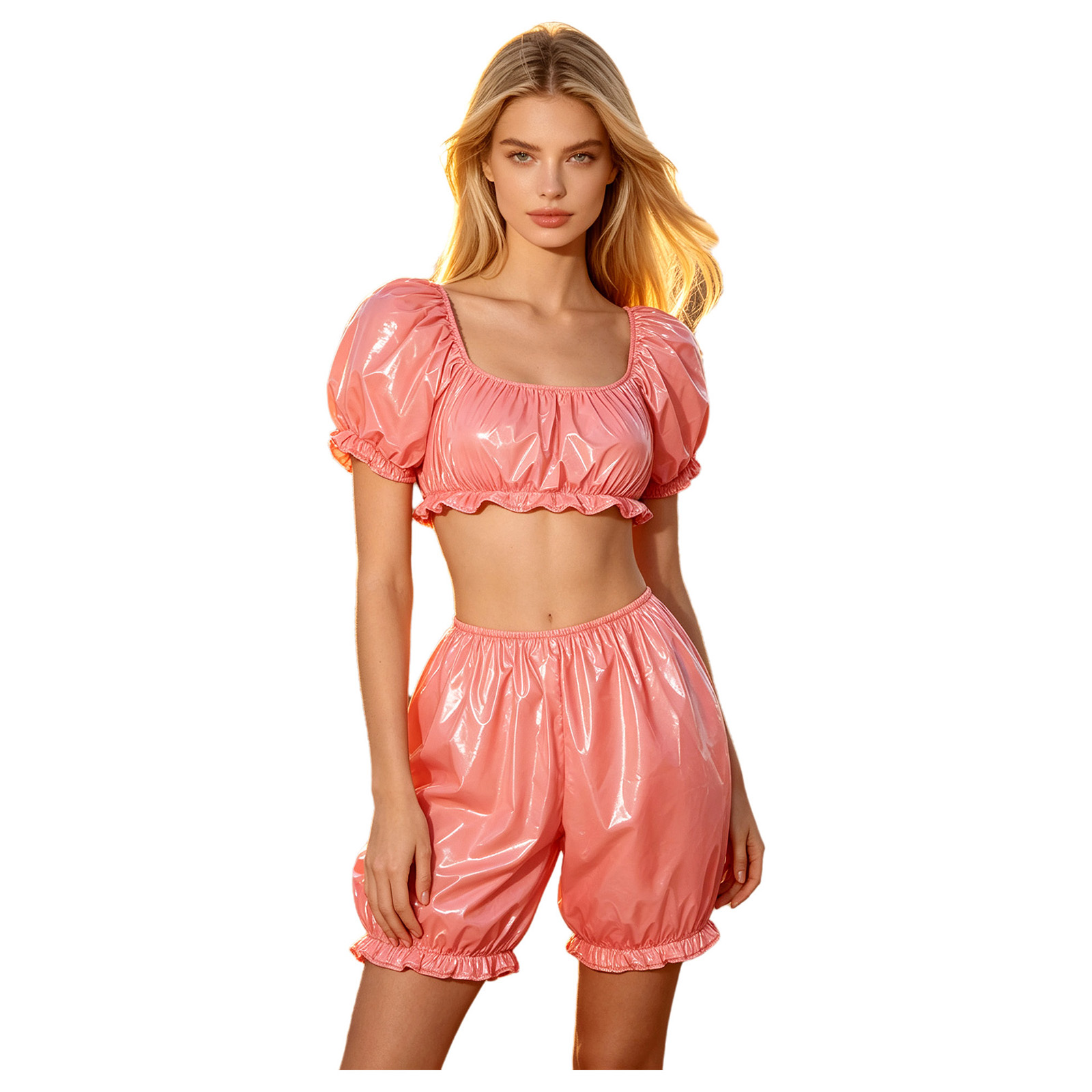 Womens Wet Look PU Leather Clu - Summer Clothing Outfits ulasan dan harga