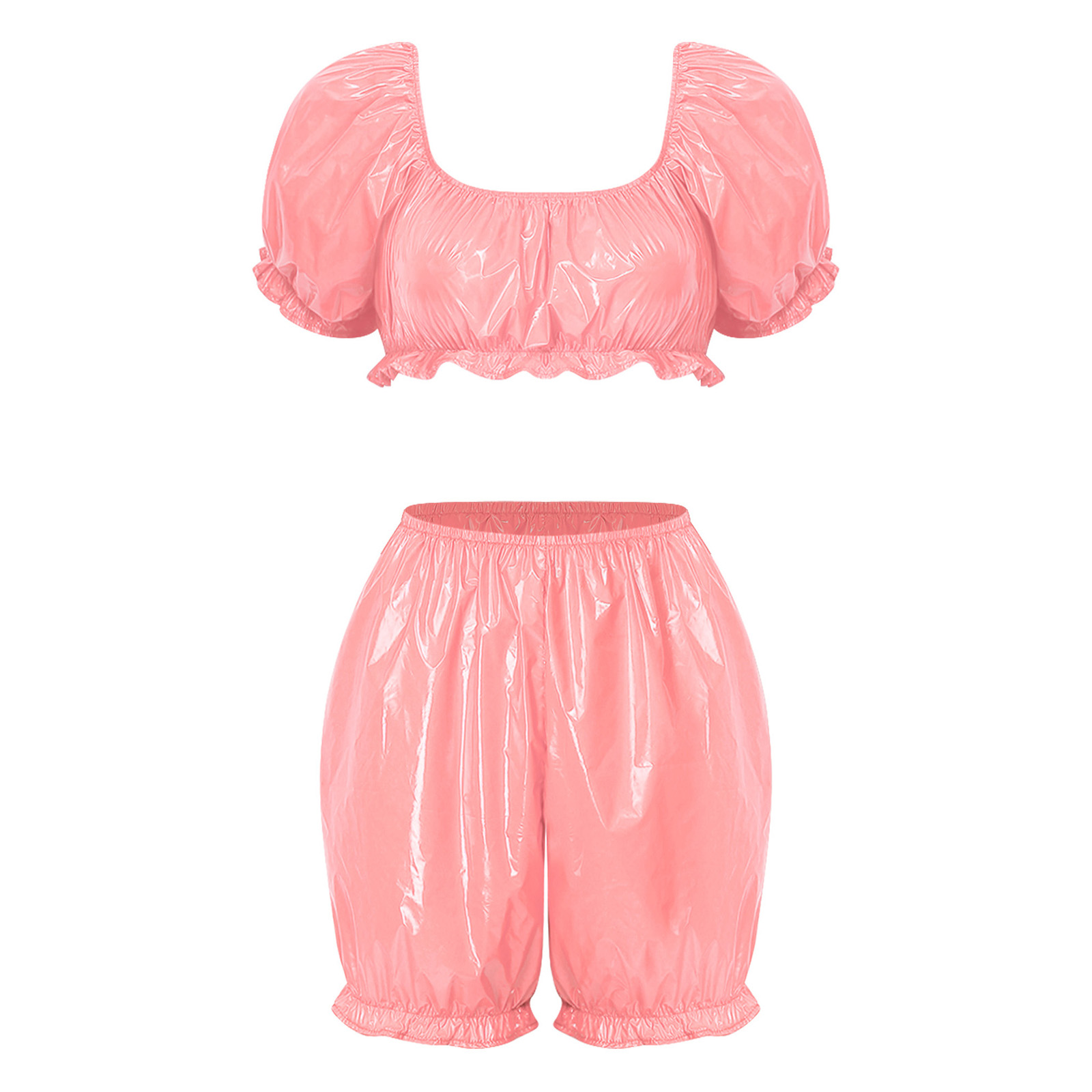 Womens Wet Look PU Leather Clu - Summer Clothing Outfits ulasan dan harga